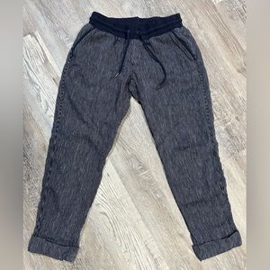 Athleta Bali Striped Linen Joggers - Size: 4